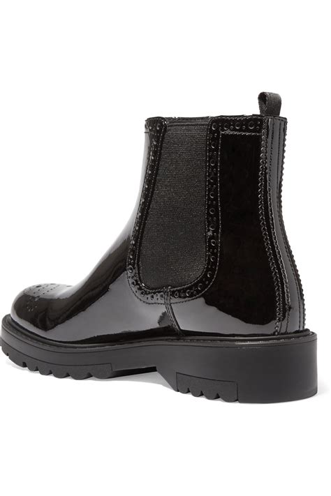 black patent leather prada toe booties|prada chelsea ankle boots.